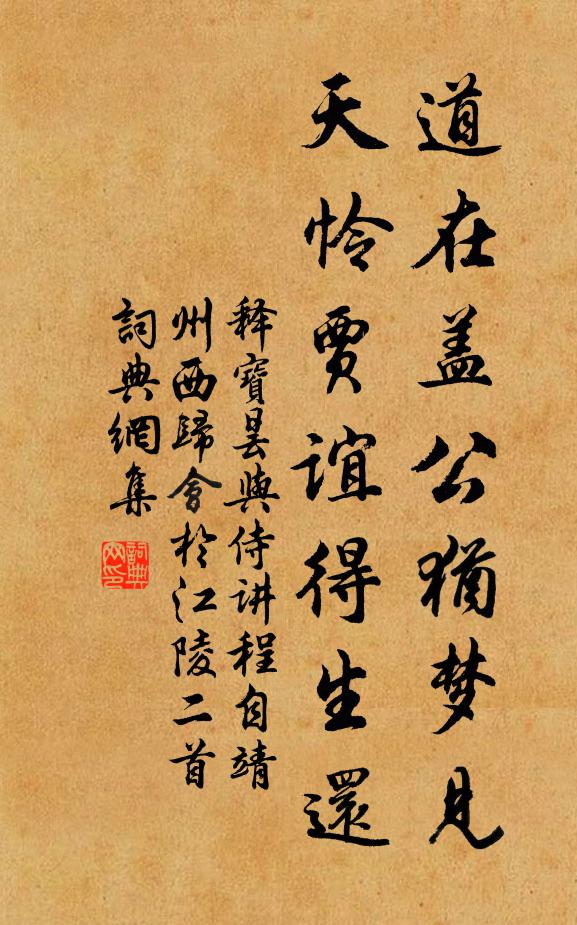 释宝昙道在盖公犹梦见，天怜贾谊得生还书法作品欣赏