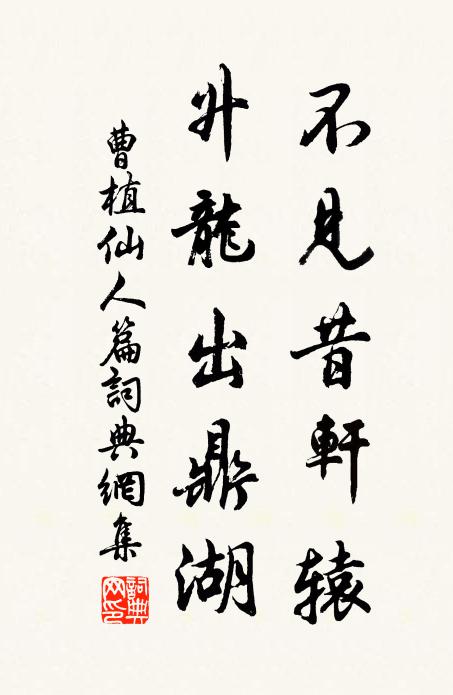 曹植不见昔轩辕，升龙出鼎湖书法作品欣赏