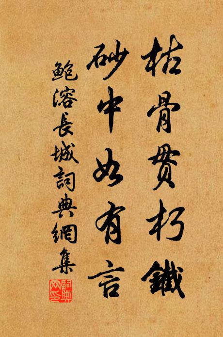 鲍溶枯骨贯朽铁，砂中如有言书法作品欣赏