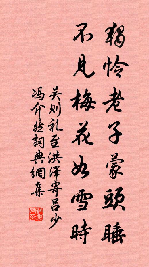 吴则礼独怜老子蒙头睡，不见梅花如雪时书法作品欣赏