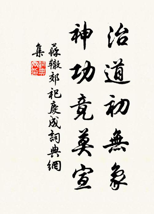 苏辙治道初无象，神功竟莫宣书法作品欣赏