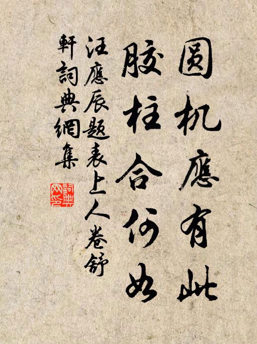 汪应辰圆机应有此，胶柱合何如书法作品欣赏