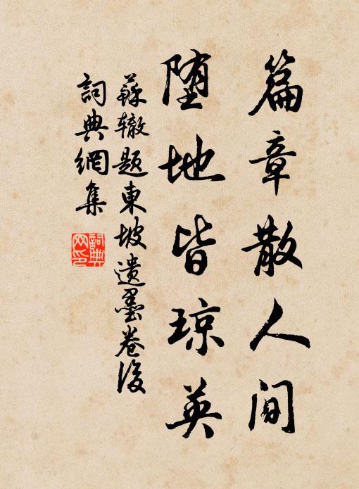 苏辙篇章散人间，堕地皆琼英书法作品欣赏