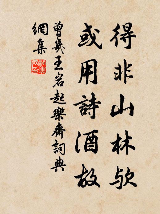 曾几得非山林欤，或用诗酒故书法作品欣赏