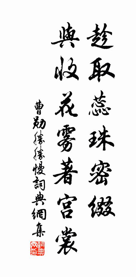 曹勋趁取蕊珠密缀，与收花雾著宫裳书法作品欣赏