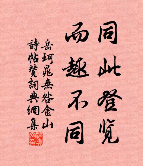 岳珂同此登览，而趣不同书法作品欣赏