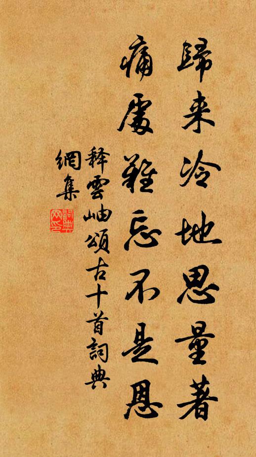 释云岫归来冷地思量著，痛处难忘不是恩书法作品欣赏