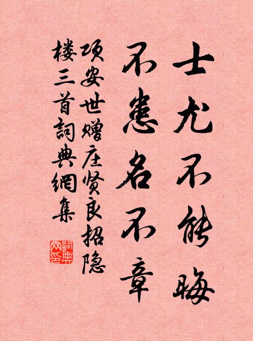 项安世士尤不能晦，不患名不章书法作品欣赏