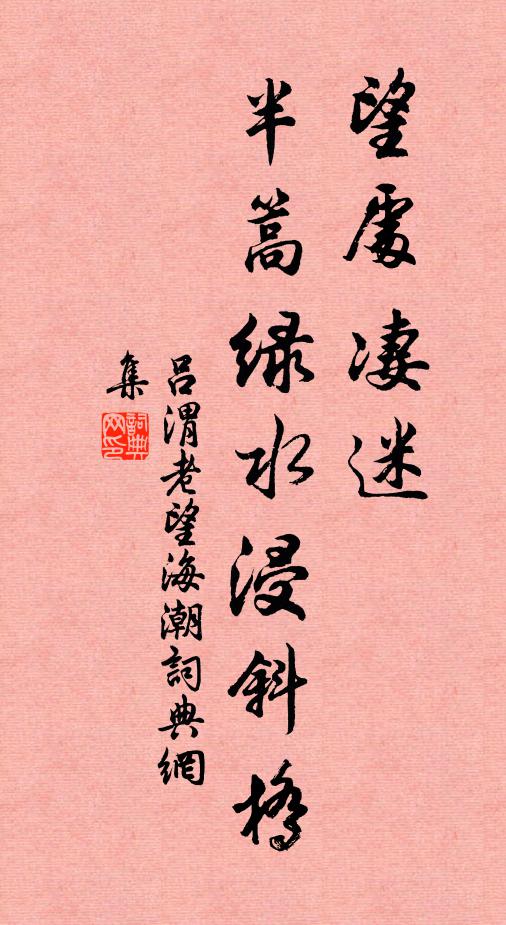 吕渭老望处凄迷，半篙绿水浸斜桥书法作品欣赏