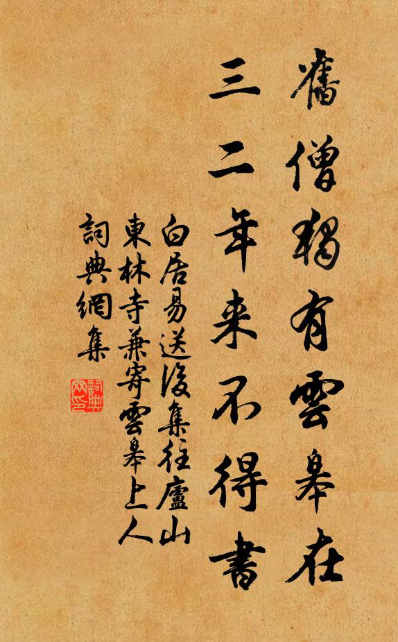 白居易旧僧独有云皋在，三二年来不得书书法作品欣赏
