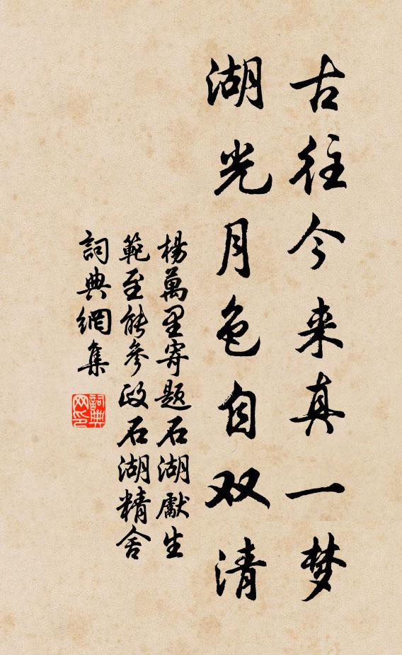 杨万里古往今来真一梦，湖光月色自双清书法作品欣赏