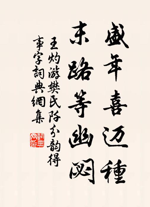 王灼盛年喜迈种，末路等幽閟书法作品欣赏