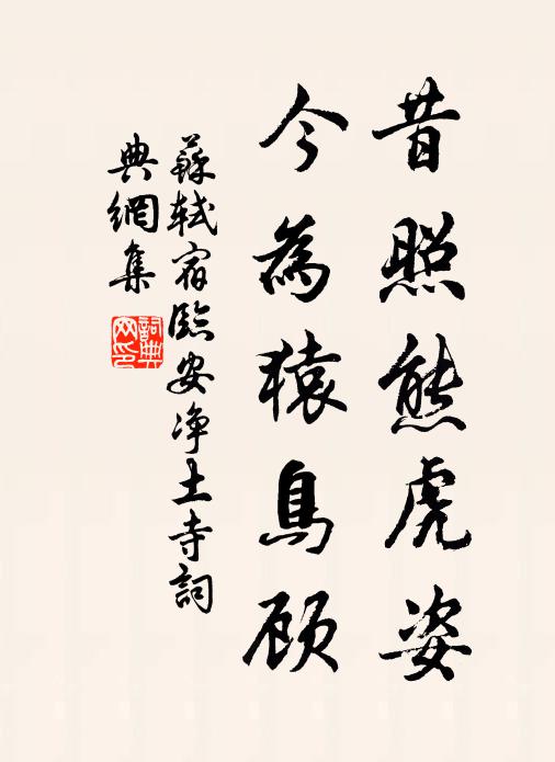 苏轼昔照熊虎姿，今为猿鸟顾书法作品欣赏