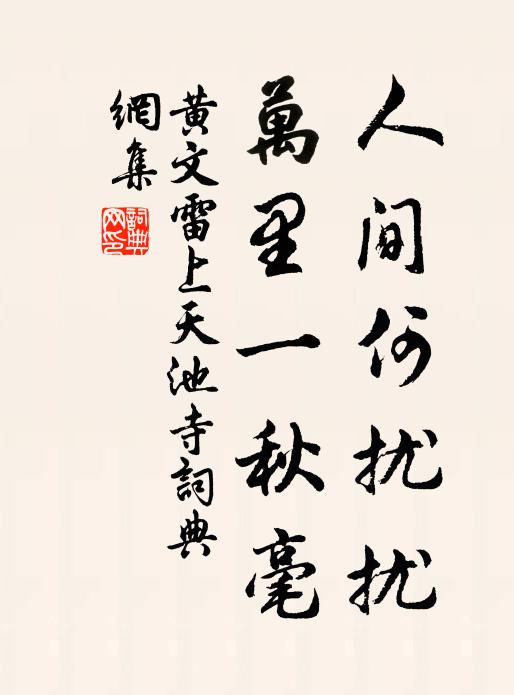 黄文雷人间何扰扰，万里一秋毫书法作品欣赏
