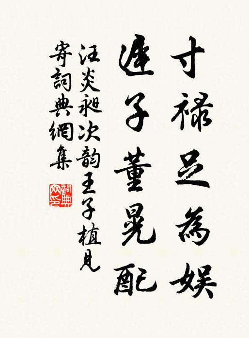 汪炎昶寸禄足为娱，迟子董晃配书法作品欣赏