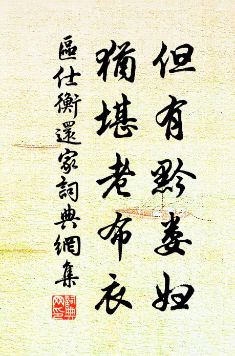 区仕衡但有黔娄妇，犹堪老布衣书法作品欣赏