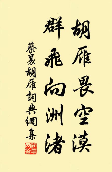 蔡襄胡雁畏空漠，群飞向洲渚书法作品欣赏