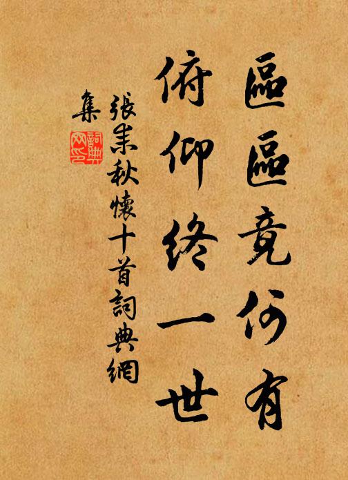 张耒区区竟何有，俯仰终一世书法作品欣赏