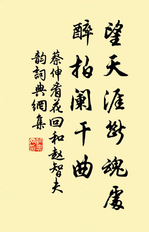 蔡伸望天涯断魂处，醉拍阑干曲书法作品欣赏