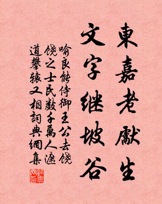 喻良能东嘉老先生，文字继坡谷书法作品欣赏