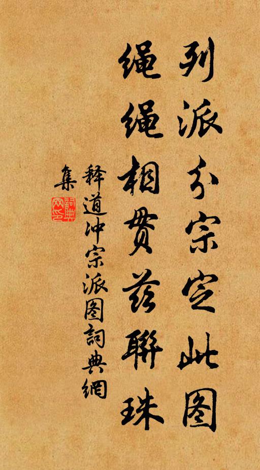 释道冲列派分宗定此图，绳绳相贯兹联珠书法作品欣赏