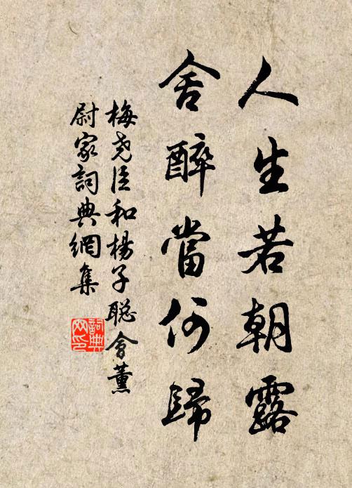 梅尧臣人生若朝露，舍醉当何归书法作品欣赏