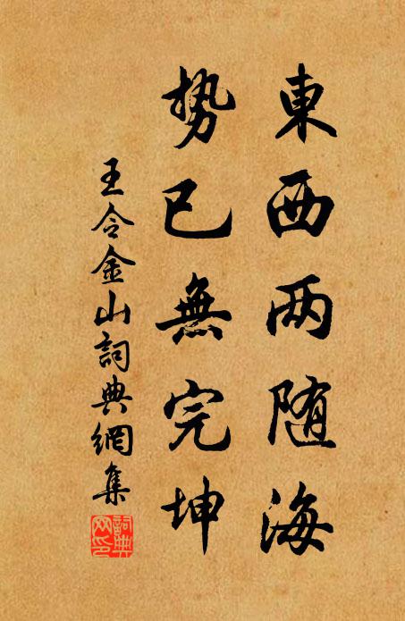 王令东西两随海，势已无完坤书法作品欣赏