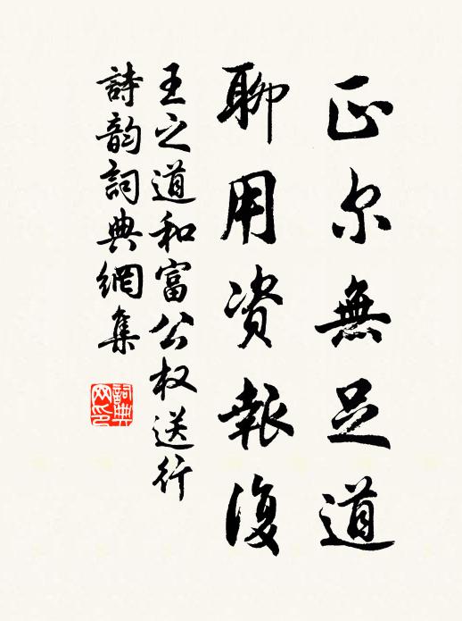 王之道正尔无足道,聊用资报复书法作品欣赏