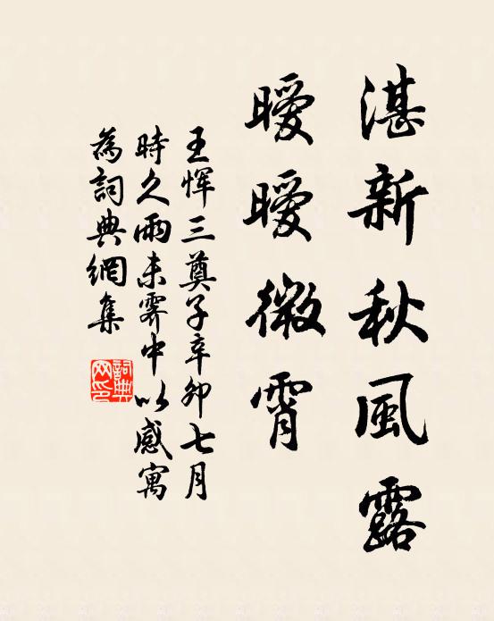 王恽湛新秋风露，暧暧微霄书法作品欣赏