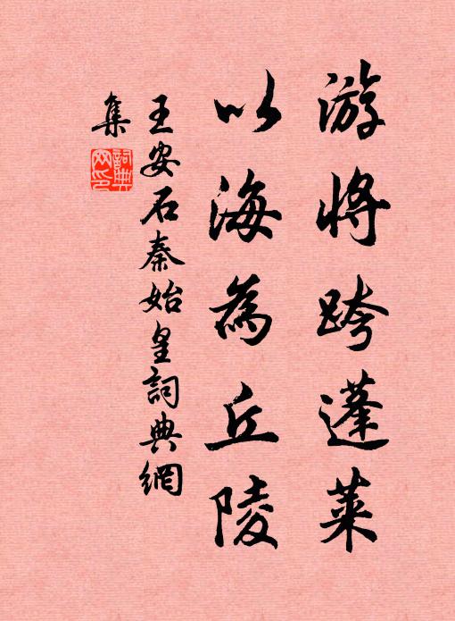 王安石游将跨蓬莱，以海为丘陵书法作品欣赏