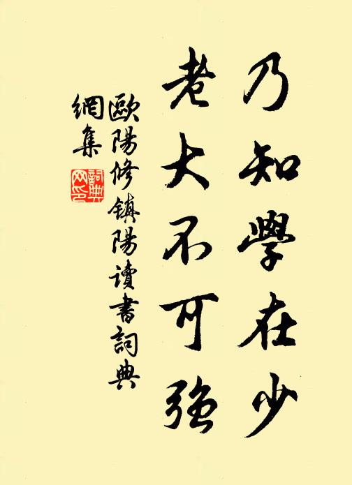 欧阳修乃知学在少，老大不可强书法作品欣赏