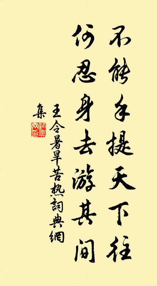 王令不能手提天下往，何忍身去游其间书法作品欣赏