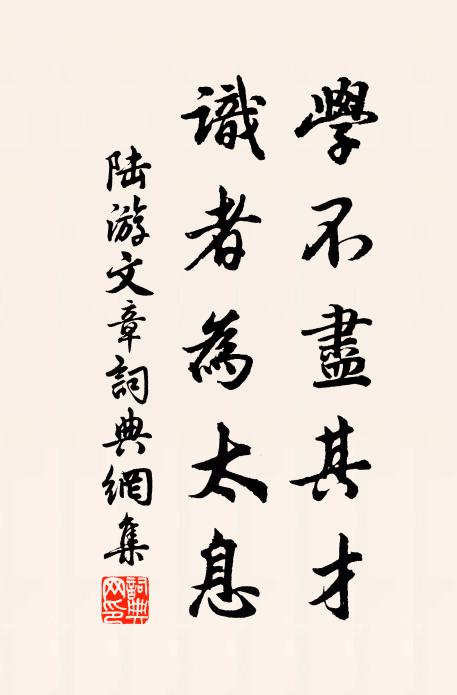陆游学不尽其才，识者为太息书法作品欣赏