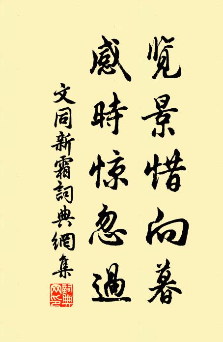 文同览景惜向暮，感时惊忽过书法作品欣赏