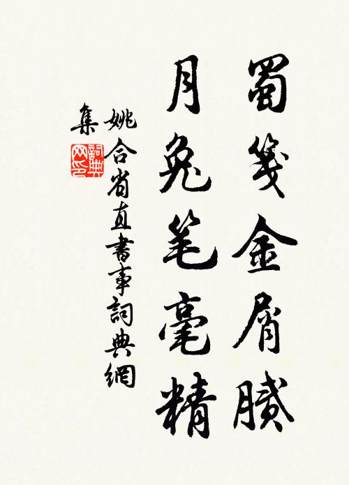 姚合蜀笺金屑腻，月兔笔毫精书法作品欣赏