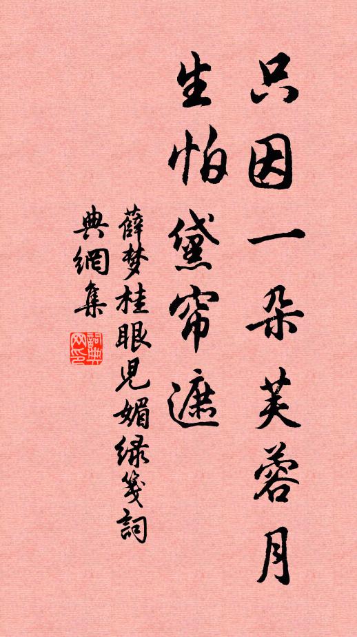 薛梦桂只因一朵芙蓉月，生怕黛帘遮书法作品欣赏