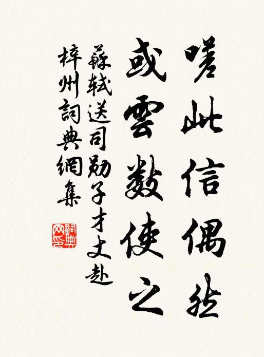 苏轼嗟此信偶然,或云数使之书法作品欣赏