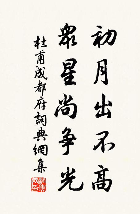 杜甫初月出不高，众星尚争光书法作品欣赏