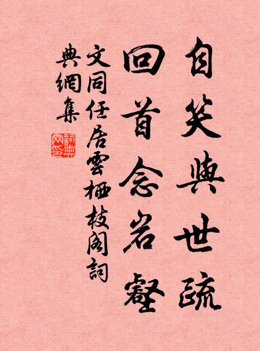 文同自笑与世疏，回首念岩壑书法作品欣赏