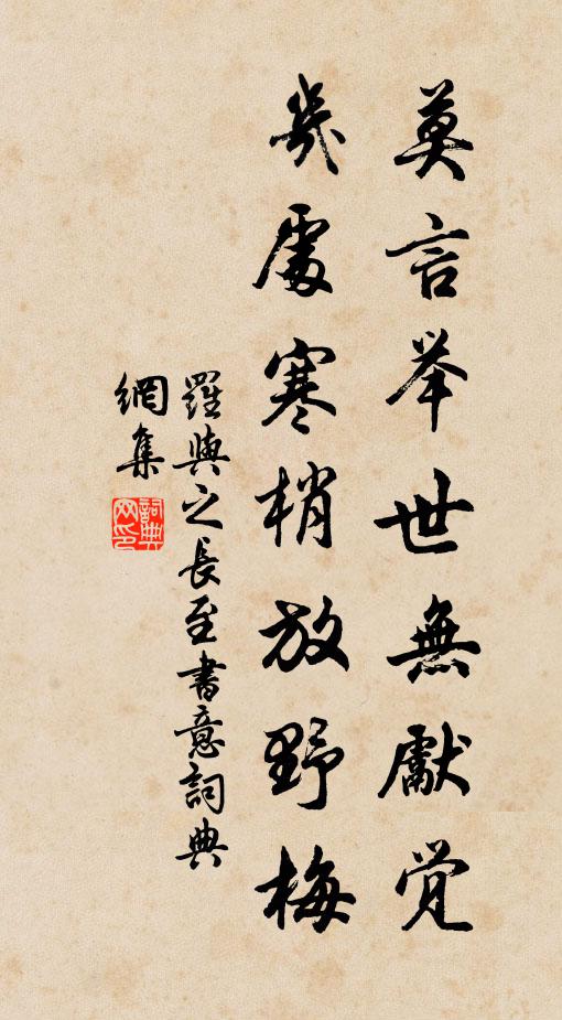 罗与之莫言举世无先觉，几处寒梢放野梅书法作品欣赏
