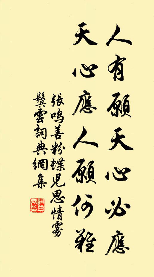 张鸣善人有愿天心必应，天心应人愿何难书法作品欣赏