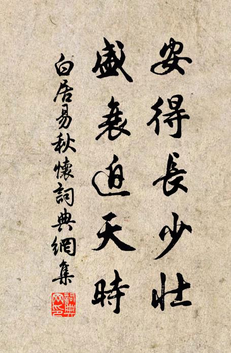 白居易安得长少壮，盛衰迫天时书法作品欣赏
