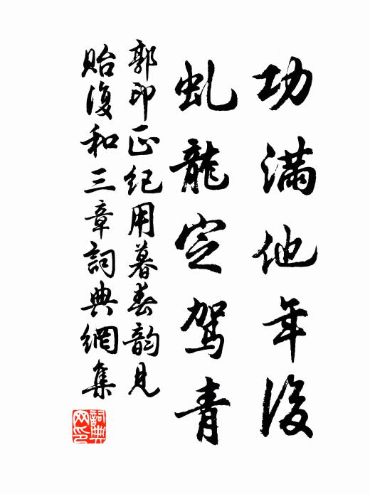 郭印功满他年后，虬龙定驾青书法作品欣赏