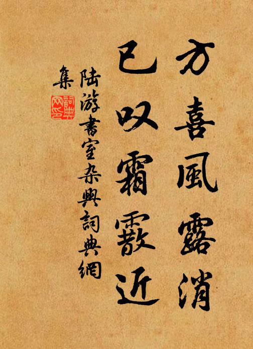 陆游方喜风露消，已叹霜霰近书法作品欣赏