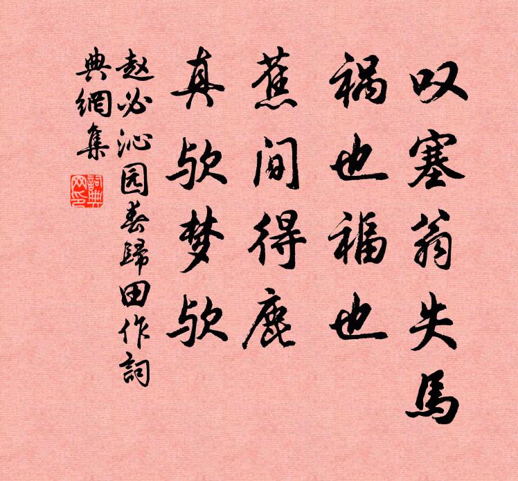 赵必叹塞翁失马，祸也福也，蕉间得鹿，真欤梦欤书法作品欣赏