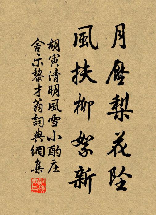 胡寅月压梨花坠，风扶柳絮新书法作品欣赏