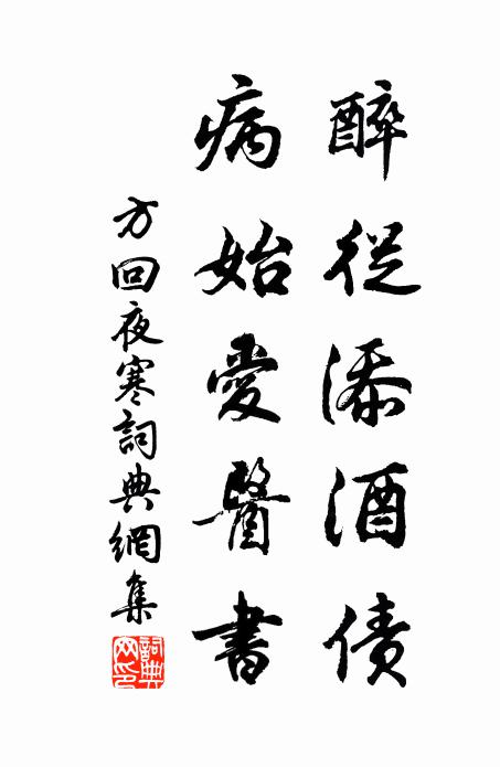 方回醉从添酒债，病始爱医书书法作品欣赏
