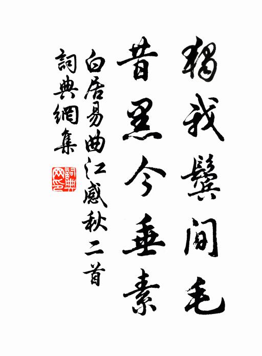 白居易独我鬓间毛,昔黑今垂素书法作品欣赏