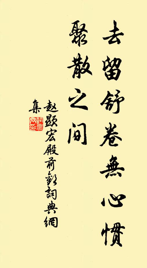赵显宏去留舒卷无心惯，聚散之间书法作品欣赏