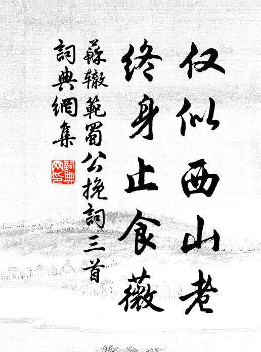 苏辙仅似西山老，终身止食薇书法作品欣赏